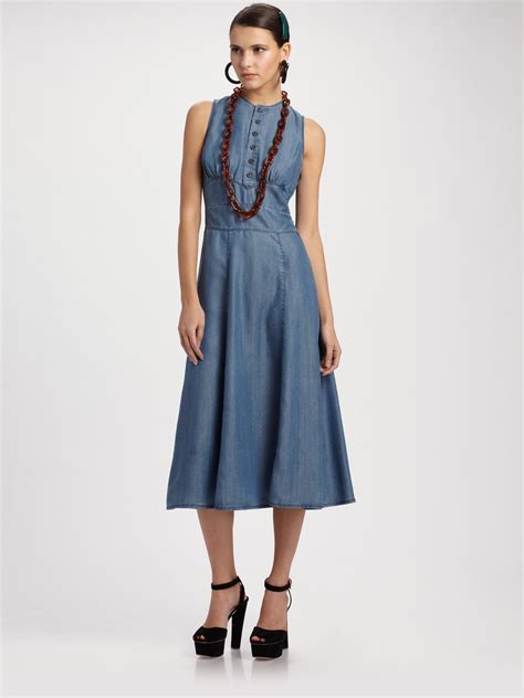 denim prada dress|prada nylon dress.